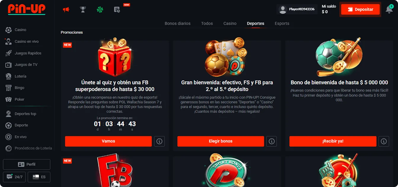 Código Promocional Pin-Up