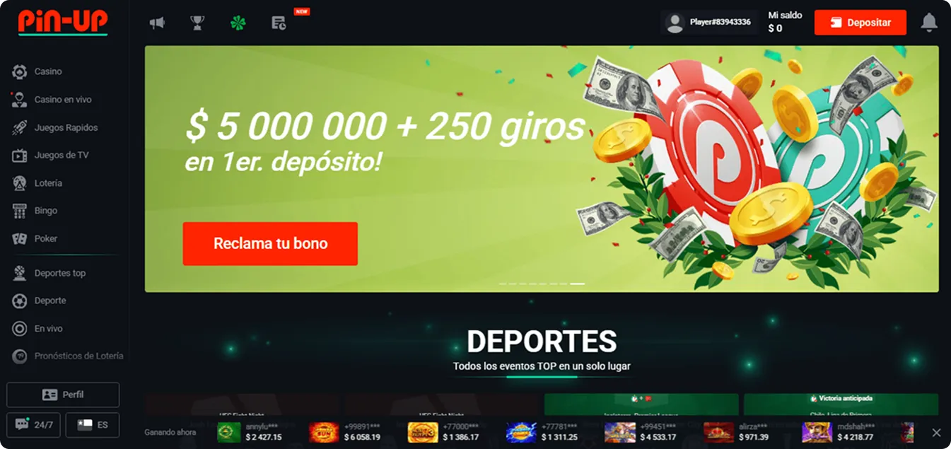 Complete su Registro del Casino Pin-Up y empiece a jugar hoy mismo