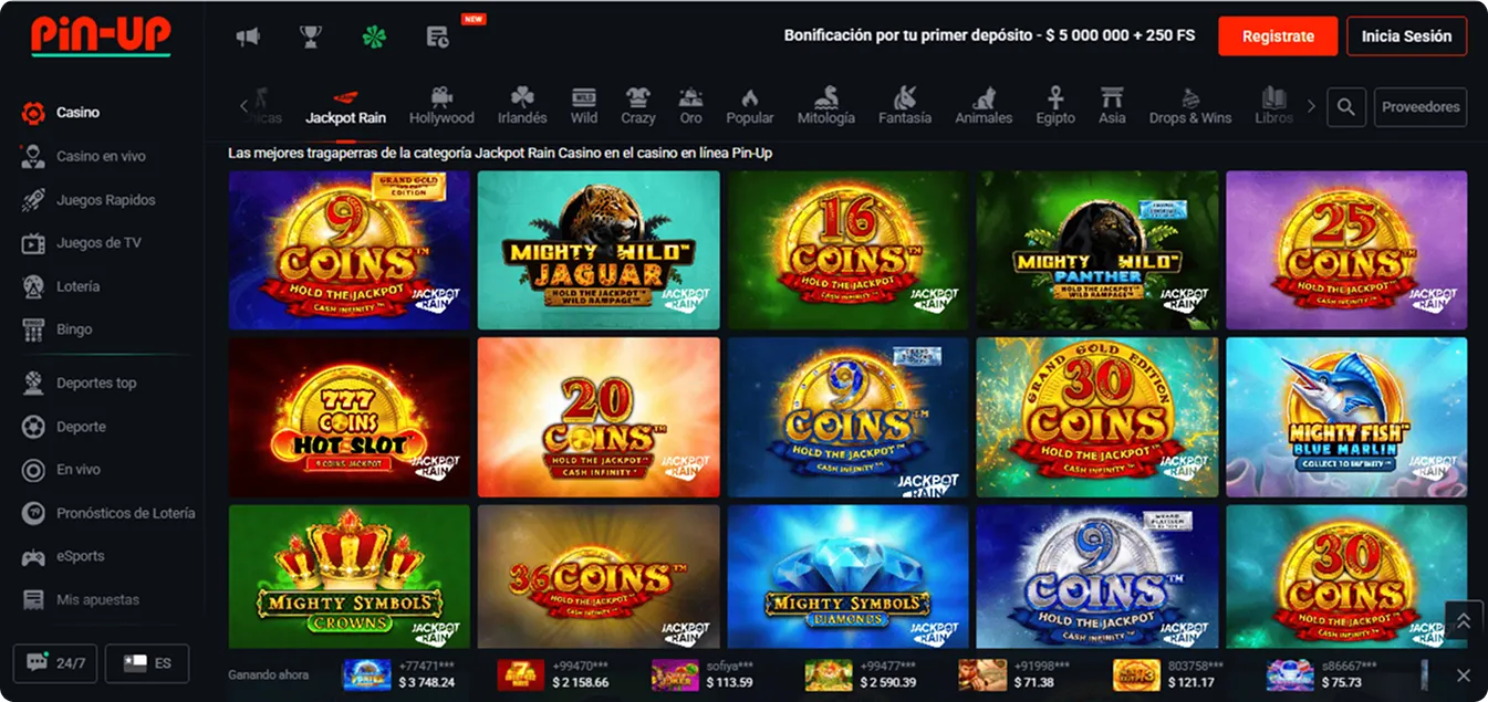Juegos de casino que puede jugar en la aplicación