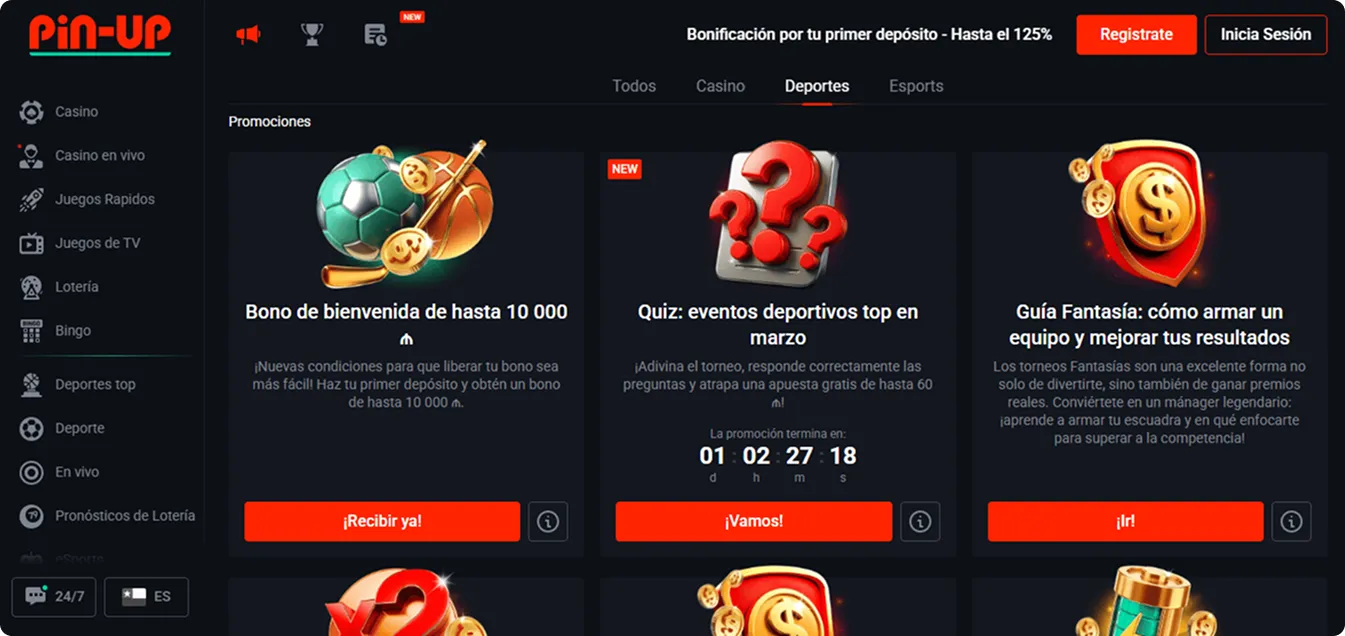 Promociones de apuestas deportivas y mercados especiales