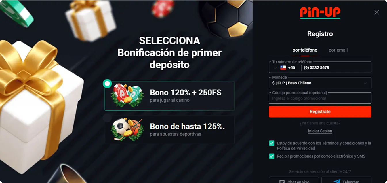 Registro de Pin-Up Site